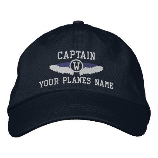 Casquette Brodée Capitaine ou pilots monogrammed (Devant)