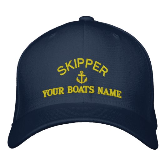 Casquette Brodée Capitaines de skipper de voile personnalisés (Devant)