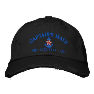 Casquette Brodée Capitaine's Mate Star Ancre Nom du bateau Votre no