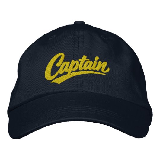 Casquette Brodée Captain Simple Bold Typography Style (Devant)