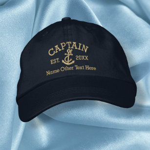 Casquette Brodée Captain With Anchor Personalized