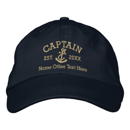 Casquette Brodée Captain With Anchor Personalized (Devant)