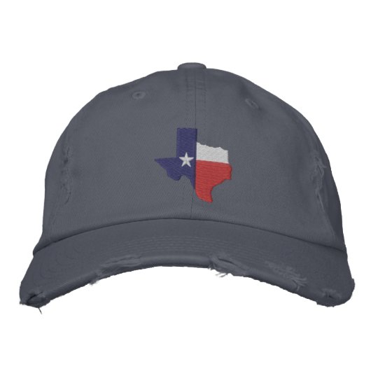 Casquette Brodée Carte du drapeau du Texas (Devant)