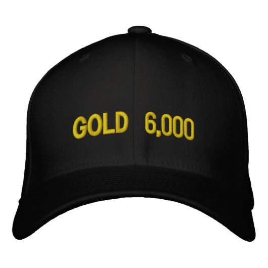 Casquette Brodée Célébration du marché de l'or à 6 000 $ (Devant)