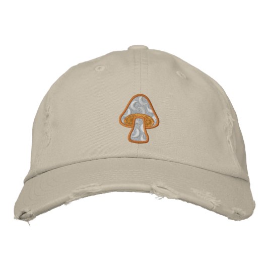 Casquette Brodée Champignon Motif de lune (Devant)