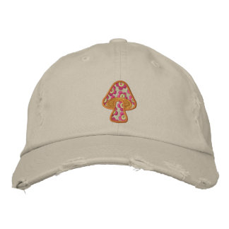 Casquette Brodée Champignons aux fleurs hippies