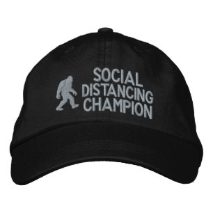 Casquette Brodée Champion de la Distance Sociale - Squatch