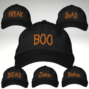 Casquette Brodée Chapeau brodé BOO costume de fête d'Halloween