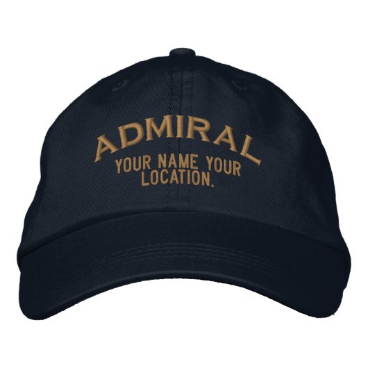Casquette Brodée Chapeau d'amiral de mer personnalisé (Devant)