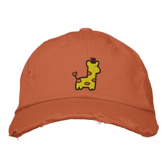 Casquette Brodée Chapeau de girafe bébé mignon (Devant)