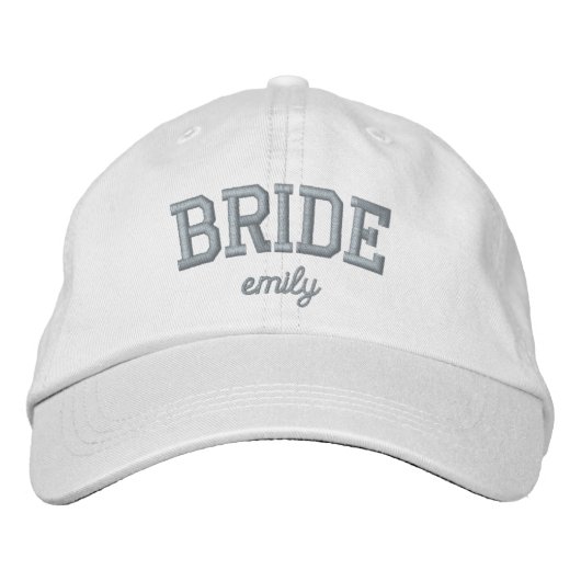 Casquette Brodée Chapeau de mariée brodé violet avec prénom (Devant)