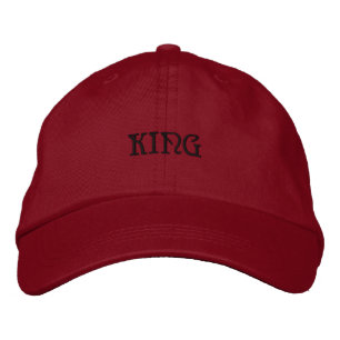 Casquette Brodée Chapeau élégant KING nom couleur rouge