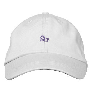 Casquette Brodée Chapeau élégant personnalisé avec texte blanc Sir