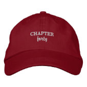 Casquette Brodée CHAPITRE quarante en Rouge (Devant)