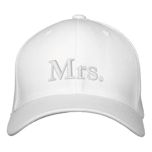 Casquette Brodée Chic Mme blush rose blanc (Devant)