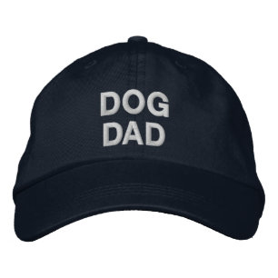 Casquette Brodée Chien papa bleu & blanc texte personnalisé simple 