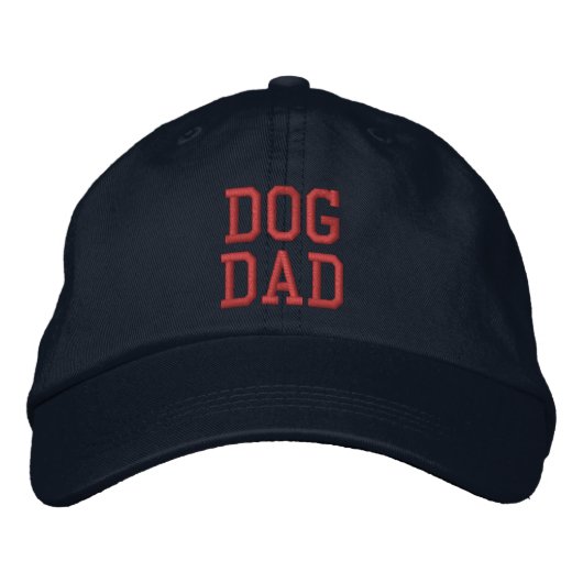 Casquette Brodée Chien papa rouge texte personnalisé mignon moderne (Devant)