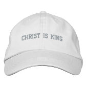 Casquette Brodée Christ est roi avec croix (Devant)