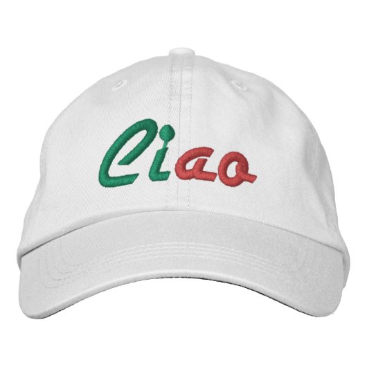 Casquette Brodée Ciao - salutation en italien (Devant)