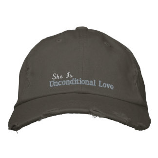Casquette Brodée Citation d'amour inconditionnelle rose blanc rusti