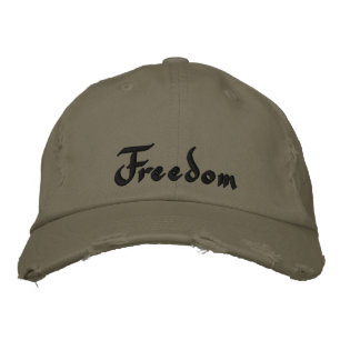 Casquette Brodée Citation de liberté cool Vert olive noir