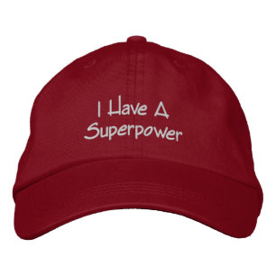 Casquette Brodée Citation Motivational Superpower Fun Red