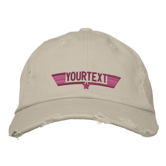 Casquette Brodée Classic Personalized Star Wings Your Text (Devant)