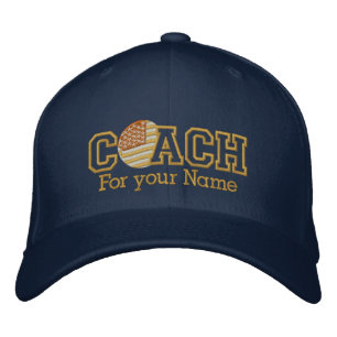 Casquette Brodée Coach d'or américain personnalisé avec votre nom