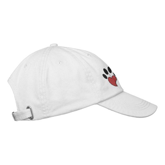 Casquette Brodée Coeur Empreinte de patte (Droite)