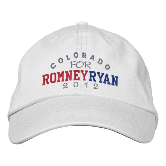 Casquette Brodée Colorado Mitt Romney Paul Ryan 2012 (Devant)