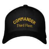 Casquette Brodée COMMANDANT, Troisième flotte (Devant)