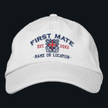 Casquette Brodée Compagnon personnalisé de drapeau d'Union Jack<br><div class="desc">Un classique croisé ancre le style nautique avec un applique BRITANNIQUE de drapeau, un casquette brodé personnalisé par coutume pour un premier compagnon des occasions spéciales. Employez le lien "demandent à ce concepteur" de nous contacter avec vos demandes spéciales de conception ou pour de l'aide avec n'importe quelle partie de...</div>
