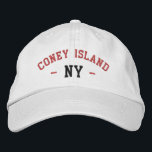 Casquette Brodée CONEY ISLAND NY Preppy Rouge noir sur blanc<br><div class="desc">Preppy CONEY ISLAND NY Brodé en rouge et noir sur casquette en coton blanc. Les couleurs de broderie sont personnalisables à d'autres choix de couleurs en cliquant sur le bouton "Modifier la conception". Vous pouvez également choisir la couleur du casquette sur la page principale de l'article.</div>