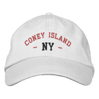 CONEY ISLAND NY Preppy Rouge noir sur blanc