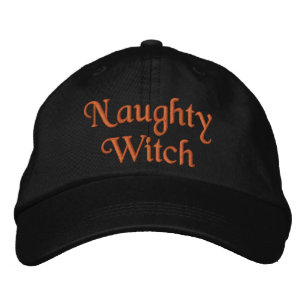 Casquette Brodée Cool Fun Naughty Sorcière Citation Rouge Noir