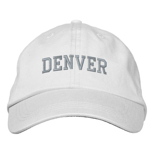 Casquette Brodée Coton blanc DENVER (Devant)