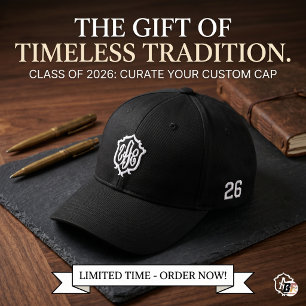 Casquette Brodée Couronne de monogramme d'argent ancien de la promo