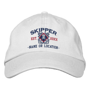 Casquette Brodée Crâne nautique personnalisé d'os croisés de