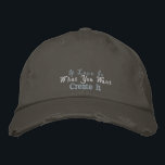 Casquette Brodée Créer une citation positive d'amour Vintage rose g<br><div class="desc">Citation d'amour personnalisée,  style hippie vintage brodé casquette de baseball,  en gris nickel. Un accessoire de motivation et une idée cadeau.</div>