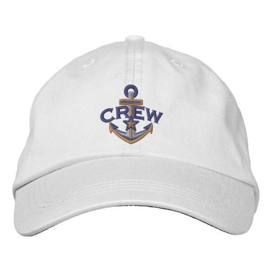 Casquette Brodée Crew Nautical Star Anchor Embroidery (Devant)