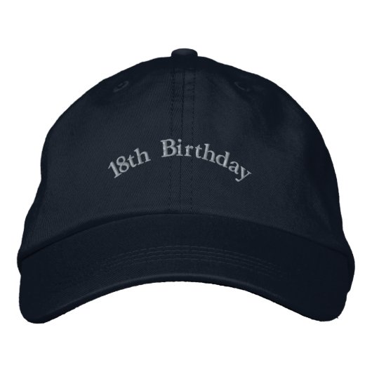 Casquette Brodée Custom 18th Birthday Adulthood Stylish Navy-Hat  (Devant)
