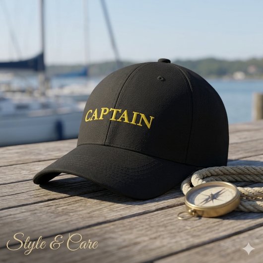 Casquette Brodée Custom CAPTAIN Embroidered Baseball Cap