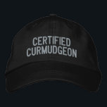 Casquette Brodée Custom Funny Sarcastique Curmudgeon Humour Cranky<br><div class="desc">Embrassez votre moignon intérieur avec ce casquette brodé "Certified Curmudgeon". Parfait pour ceux qui portent fièrement leur personnalité, ce casquette ajoute une touche d'humour à toute tenue. La broderie grise et audacieuse sur un arrière - plan noir classique en fait une pièce de déclaration idéale, que vous soyez à l’extérieur...</div>