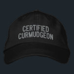 Casquette Brodée Custom Funny Sarcastique Curmudgeon Humour Cranky<br><div class="desc">Embrassez votre moignon intérieur avec ce casquette brodé "Certified Curmudgeon". Parfait pour ceux qui portent fièrement leur personnalité, ce casquette ajoute une touche d'humour à toute tenue. La broderie grise et audacieuse sur un arrière - plan noir classique en fait une pièce de déclaration idéale, que vous soyez à l’extérieur...</div>