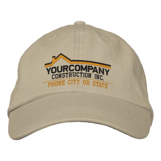 Casquette Brodée Custom Personalized for Your Construction Business (Devant)