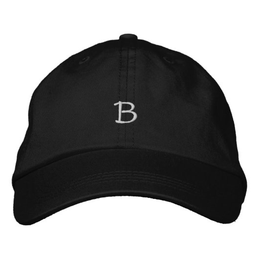 Casquette brodée de la lettre initiale B noir (Devant)