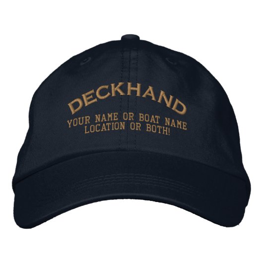 Casquette Brodée Deckhand Custom Your Name Boat Local (Devant)