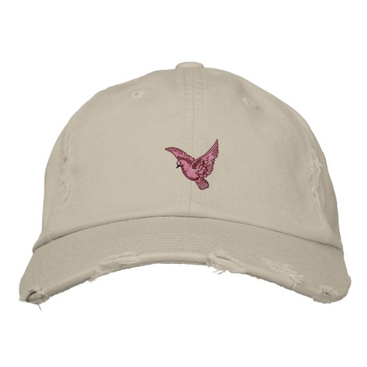 Casquette Brodée Des femmes d'oiseaux roses volantes brodées casque (Devant)