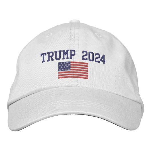 Casquette Brodée Donald Trump 2024 - Drapeau du président américain (Devant)