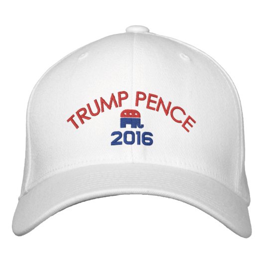 Casquette Brodée Donald Trump Mike Pence - avec un éléphant républi (Devant)